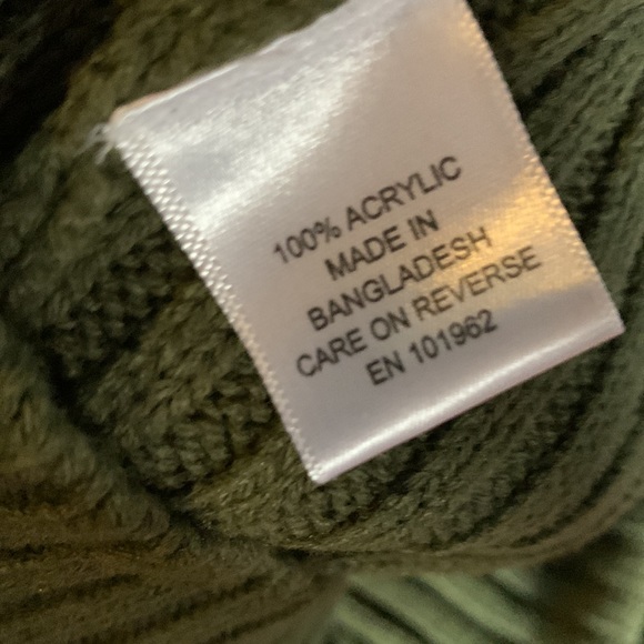 Cotton Candy Cable Knit Belted Green Turtleneck Sweater Dress size XL - Picture 7 of 8